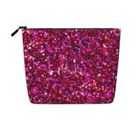 Cosmetic Makeup Bag â€“ Glitter Pattern Print Fake Hemp Travel Toiletry Organizer, One Pack for Multiple Uses, Daily Storage