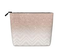 Cosmetic Makeup Bag – Glittery Pretty Pattern Print Fake Hemp Travel Toiletry Organizer, One Pack for Multiple Uses, Daily Storage