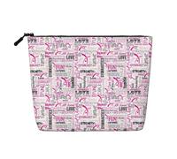 Cosmetic Makeup Bag – Gymnastics Pink Print Fake Hemp Travel Toiletry Organizer, One Pack for Multiple Uses, Daily Storage