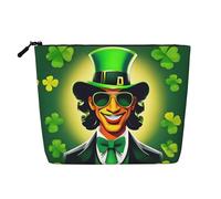 Cosmetic Makeup Bag – Happy St Patrick's Day Print Fake Hemp Travel Toiletry Organizer, One Pack for Multiple Uses, Daily Storage