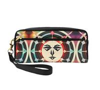 Cosmetic Makeup Bag â€“ Hunting Arrows Triangles Deer Print Leather Small Makeup Bag for Travel, Toiletry Organizer with Zipper Pouch, Black, One Size, Black, One Size