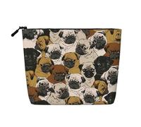Cosmetic Makeup Bag â€“ Imagen De Pug Print Fake Hemp Travel Toiletry Organizer, One Pack for Multiple Uses, Daily Storage