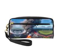 Cosmetic Makeup Bag â€“ Kilauea Volcano Bloom Print Leather Small Makeup Bag for Travel, Toiletry Organizer with Zipper Pouch, Black, One Size, Black, One Size