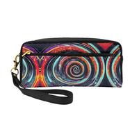 Cosmetic Makeup Bag â€“ Space Spiral Cosmic Print Leather Small Makeup Bag for Travel, Toiletry Organizer with Zipper Pouch, Black, One Size, Black, One Size