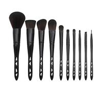 Cosmetic Makeup Brow Cheek Eyeshadow Brush Set Tool Eyeliner Powder 10Pcs Brush, Black