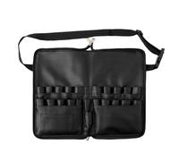 Cosmetic Makeup Brush Holder with Belt Strap - PU Leather Makeup Brush Belt with 22 Pockets | Professional Cosmetic Makeup Brush Waist Bag - Apron Beauty Tool Holder (Brush n