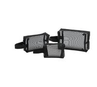 Cosmetic Mesh Bags With Zipper - Portable 3 Pieces Zipper - Travel Bags Mesh, Seamlessly Integrate In Different Environments Thanks To The Solid Dormitory Home Office Sp, Black, verwijzen naar de