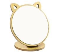 Cosmetic Mirror, Table Mirror, Small Mirror, Cat Ear Shape, Makeup Mirror, Standing Wooden Makeup Mirror, Adjustable Angle, Folding Mirror, Wooden Frame with Wooden Base for Bedroom, Living Room