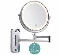 Cosmetic mirror, wall mirror, make-up mirror, bathroom mirror, Ø20 cm, LED