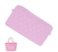 Cosmetic Organiser Bag, Travel Toiletry Bag, Makeup Toiletry Bag Organiser, Beach Bag - Zippered Attached Makeup Brush Holder for Women Girls Cosmetics Toiletries, Hole Makeup Bag - (Pink) No Lanyard