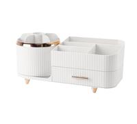 Cosmetic Organiser - Pro | Rotating Rack - Organiser De Maquillage Pivotant Avec Tiroirs Pour Pinceaux Et Rouges À Lèvres | Organizador De Cosméticos | Portatrucco | 2026 Pro | White, White, Siehe