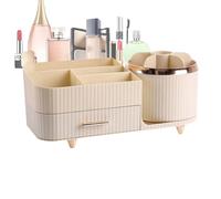Cosmetic Organizer - 11 Inch Lightweight Luxury Desktop Makeup Box Drawer Divider Design Rotating Shelf | Nail Polish Lotion, Brush, Eyeliner, Lipstick, for Top, Creamy, Please refer to the