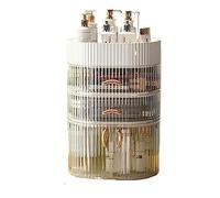 Cosmetic Organizer 4 Tiers Makeup Organizer Box, Cosmetic Storage Display Cabinet with Drawers and Open Shelf, with Jewelry Rack, Large Capacity,for Countertop Vanity Room Bathroom(White)