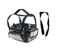 Zialofi Cosmetic Organizer Bag for Travel, Clear Makeup Brush Holder for Women, black