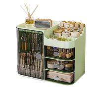 Cosmetic Organizer - Makeup Organizer Cosmetic Container For Women | Dust Proof Makeup Case Holder Makeup Storage Case Beautiful Appearance, Green Transparent Black Coverver, Se référer au descriptif,