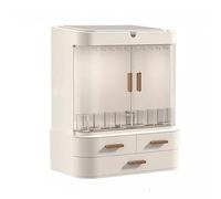 Cosmetic Organizer Makeup Storage Organizer Box with LED Mirror and Drawers，Jewelry Display Holder Rack, Cosmetics Case with Transparent Cover, for Bedroom Vanity Desk