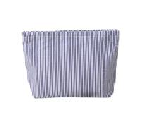 Cosmetic Organizers Bag, Waterproof, Secure, Navy Stripes | Secure Zippers Design for Daily Use, Compactly Size for Easy Carrying of Beauty Products and Accessories