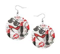 Cosmetic Perfume Art Leather Round Earrings Daily Accessories Working At Work Women'S Fashion