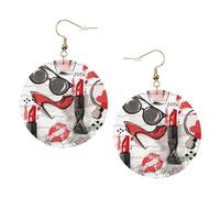 Cosmetic Perfume Art Leather Round Earrings Daily Accessories Working At Work Women'S Fashion
