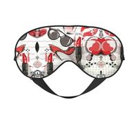 Cosmetic Perfume Art Print Sleep Eye Mask with Adjustable Strap Soft for Airplane Travel Relax Yoga Nap Meditation