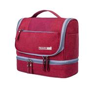 Cosmetic Pouch, Makeup Bag, Waterproof Multi-Pocket Design Toiletry Pack with Hook for Women, Travel Or Home Use, 9.06x4.72x8.27 inches, 600d Oxford Cloth Material, Wine Red, Se référer au descriptif,