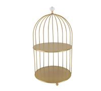 Cosmetic Rack Bird Cage, Iron Gold Cosmetic Display Case Unique Antique Bird Cage Makeup Organizer Multifunctional Dessert Cupcake Stand for Cupcake Food Cosmetics Perfume
