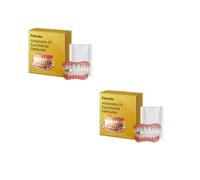 Cosmetic Snap-On Denture Set - Removable Suction-Fit False Teeth, Upper and Lower, Natural Shade for Temporary Smile Enhancement, Suitable for Photos Social Occasions and Special Events