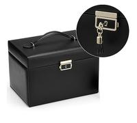 Cosmetic Storage Box Creative Women's Fashion Multifunctional Jewelry Box Business Travel Cosmetic Bag Portable Cosmetic Box Jewelry Box Makeup Container(Black)