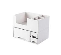 Cosmetic Storage Box Desktop Double Layer Combination Cosmetic Storage Box Bathroom Large Capacity Shelf Ladies Jewelry Drawer Makeup Box Makeup Container(A)