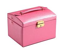 Cosmetic Storage Box Fashion Exquisite Three Layers PU Leather Cosmetic Case with Lock and Mirror Travel Jewelry Shelf Storage Gift Box Makeup Organizer Box