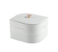 Cosmetic Storage Box Nordic Desktop Three-Layer Jewelry Storage Box Jewelry Large-Capacity Earrings Ring Jewelry Box Cosmetic Storage Box Makeup Container(B)