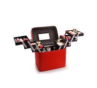 Cosmetic Storage Box Portable Large Capacity Cosmetic Storage Box Professional Makeup Artist Makeup Kit Multi-Layer Foldable Travel Case Makeup Container(G)