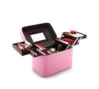 Cosmetic Storage Box Portable Large Capacity Cosmetic Storage Box Professional Makeup Artist Makeup Kit Multi-Layer Foldable Travel Case Makeup Container(C)