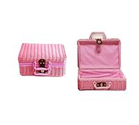 Cosmetic Storage Box Portable Rattan Handbag Environmental Protection Material Imitation Rattan Retro Suitcase Cosmetic Storage Box Makeup Container(B,22x16x10cm)