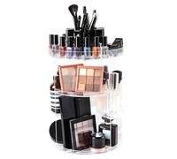Cosmetic Storage Holder Rotating Makeup Organiser 360 Rotation Crystal Clear Acrylic Makeup Turntable Spin Display Stand Bathroom Bedroom Countertop Vanity Dressing Table Gift Girl Lady Women