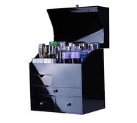 Cosmetic Storage Organizer 4-Layer Desktop Cosmetic Storage Box Make Up Organizer, Separation Dressing Table Makeup Organiser with Drawers, Beauty Makeup Case for Skincare, Lipsticks, Powder,Brushes,P