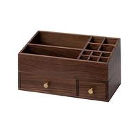 Cosmetic Storage Organizer Solid Wood Makeup Cosmetic Storage Box, Retro Heavy Duty Skin Care Organizer, Jewelry,Makeup, Brushes, Lipsticks, Nail Polish Container,Desktop Dresser Sundries Storage Box
