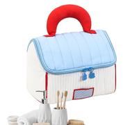 Cosmetic Travel Bag, Large Make-Up Bag in the Shape of a House - Portable Organizer for Women and Girls Travel Daily Sports, Blue, Se référer au descriptif, Refer to description