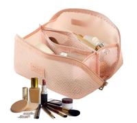 Cosmetic Travel Bag Mesh Storage Pouch with Handle | Makeup Pouch for Mirror Beauty Brush Lipstick Daily Vacation
