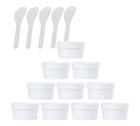 Cosmetic Travel Containers,Travel Jars for Toiletries,10 Pieces 50ml Yellow Mask Mixing Bowl Empty 50g Plastic Storage Jars with Inner Liner for(Black,50ml)