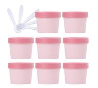 Cosmetic Travel Containers,Travel Jars for Toiletries,10 Pieces 50ml Yellow Mask Mixing Bowl Empty 50g Plastic Storage Jars with Inner Liner for(Pink,100ml)