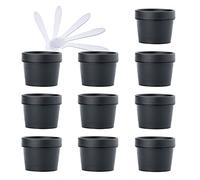 Cosmetic Travel Containers,Travel Jars for Toiletries,10 Pieces 50ml Yellow Mask Mixing Bowl Empty 50g Plastic Storage Jars with Inner Liner for(Black,100ml)