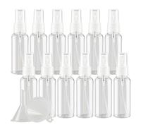 Cosmetic Travel Containers,Travel Jars for Toiletries,12 Pieces Empty 50 ml Pink PET Plastic Fine Mist Pump Spray Bottles with Clear Top Portable(Clear)