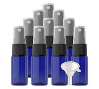 Cosmetic Travel Containers,Travel Jars for Toiletries,48 Pieces Mini Empty 10 ml Blue PET Plastic Fine Mist Pump Spray Bottles with Black Sprayer(Blue)