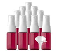Cosmetic Travel Containers,Travel Jars for Toiletries,48 Pieces Mini Empty 10 ml Transparent PET Plastic Fine Mist Pump Spray Bottles(Red)