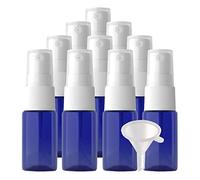 Cosmetic Travel Containers,Travel Jars for Toiletries,48 Pieces Mini Empty 10 ml Transparent PET Plastic Fine Mist Pump Spray Bottles(Blue)