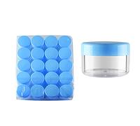Cosmetic Travel Containers,Travel Jars for Toiletries,Pack of 60 Empty 15 g Small Round Transparent Acrylic Jars with Clear Screw Cap 15 ml Sample(Blue,5ml)