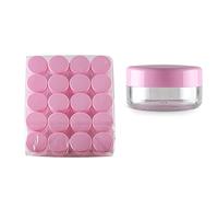 Cosmetic Travel Containers,Travel Jars for Toiletries,Pack of 60 Empty 15 g Small Round Transparent Acrylic Jars with Clear Screw Cap 15 ml Sample(Pink,3ml)