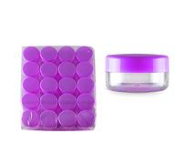 Cosmetic Travel Containers,Travel Jars for Toiletries,Pack of 60 Empty 15 g Small Round Transparent Acrylic Jars with Clear Screw Cap 15 ml Sample(Purple,10ml)