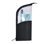 Cosmetic Travel Pouch, Waterproof Brush Holder, Clear Organizer with Easy Access, Morning Routine with Compact Storage, Lifestyle Wellness Item, Compact Grooming Aid for Toothbrush Toothpaste Beauty